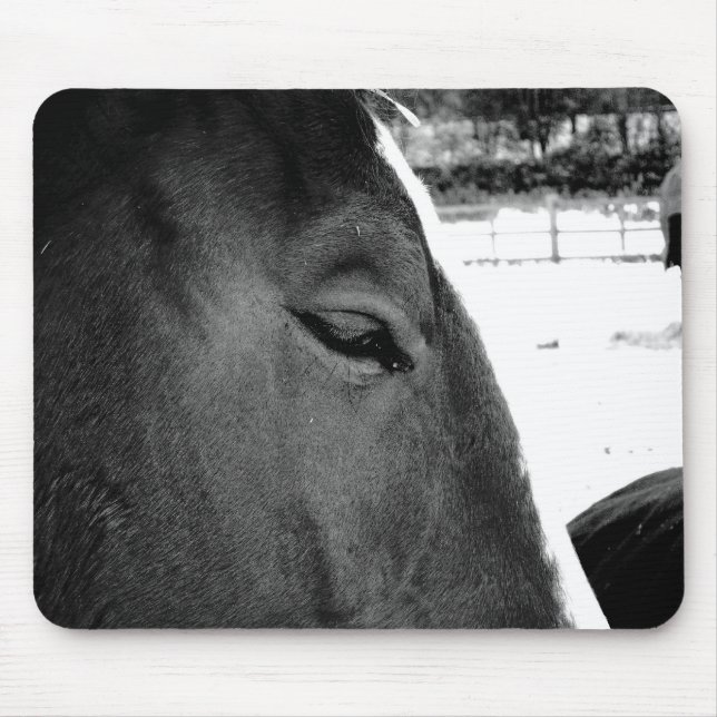 B&W Horse Mouse Mat (Front)