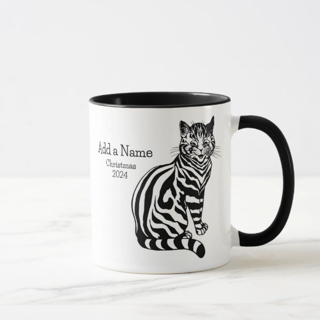 B&W Illustration & Text 2 • Louis Wain • Mug (Right)