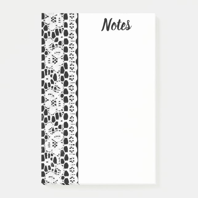 B&W Lace Post-it Post-it Notes (Front)