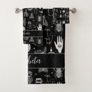 B/W Magic Bugs and Stuff Bath Towel Set
