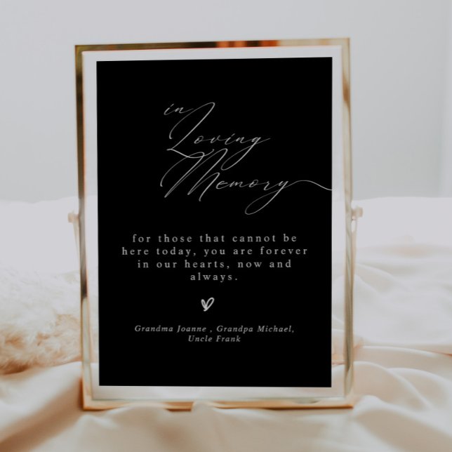 B & W Minimalist  In Loving Memory Wedding Sign (Creator Uploaded)