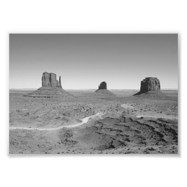 B&W Monument Valley 3 Photo Print (Front)