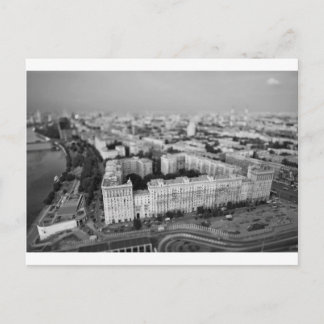 B&W Moscow skyline Postcard