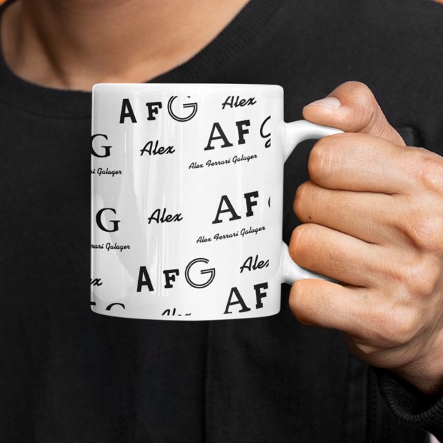 B&W Mug Full Of Letters Custom Name (Creator Uploaded)