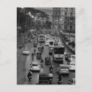 B&W Mumbai street Postcard