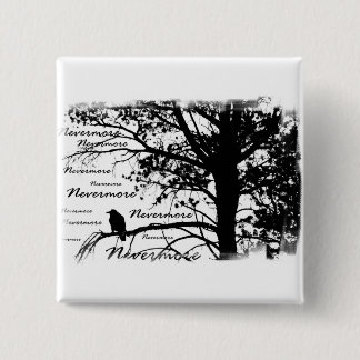 B&W Nevermore Raven Silhouette 15 Cm Square Badge