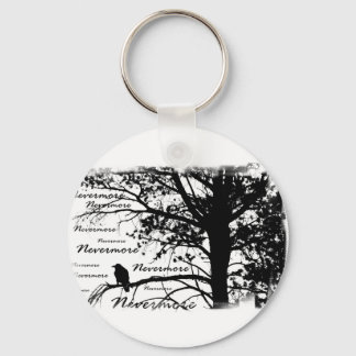 B&W Nevermore Raven Silhouette Key Ring