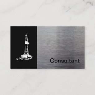 B/W Oil Well Pumping Unit Business Card