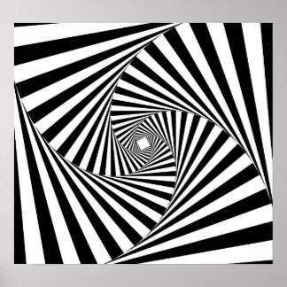 B&W Optical Illusion Background Poster