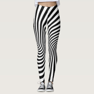 B&W Optical Illusion Swirls Leggings