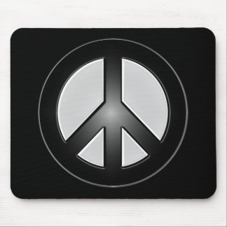 B&W Peace Sign Mouse Mat