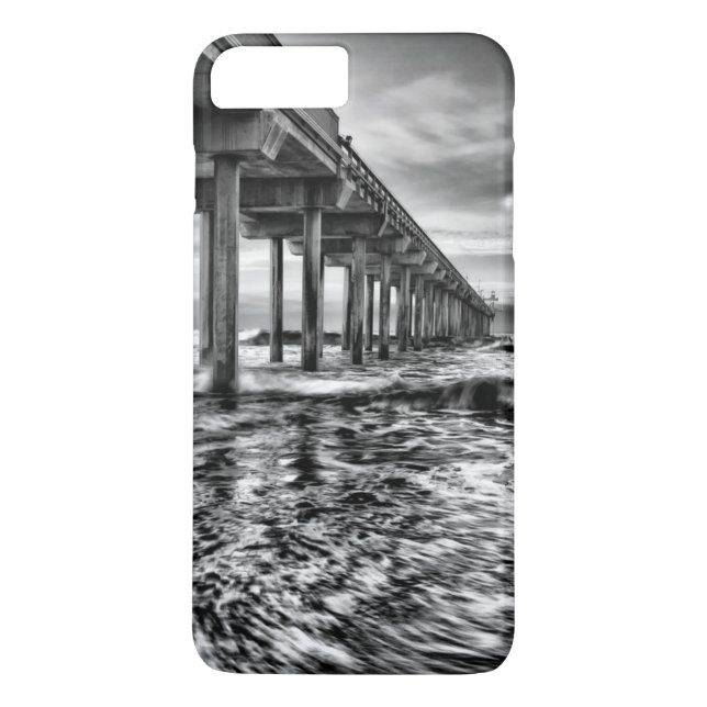 B&W pier at dawn, California Case-Mate iPhone Case (Back)