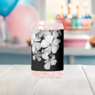 b&w Plumbago Can Glass