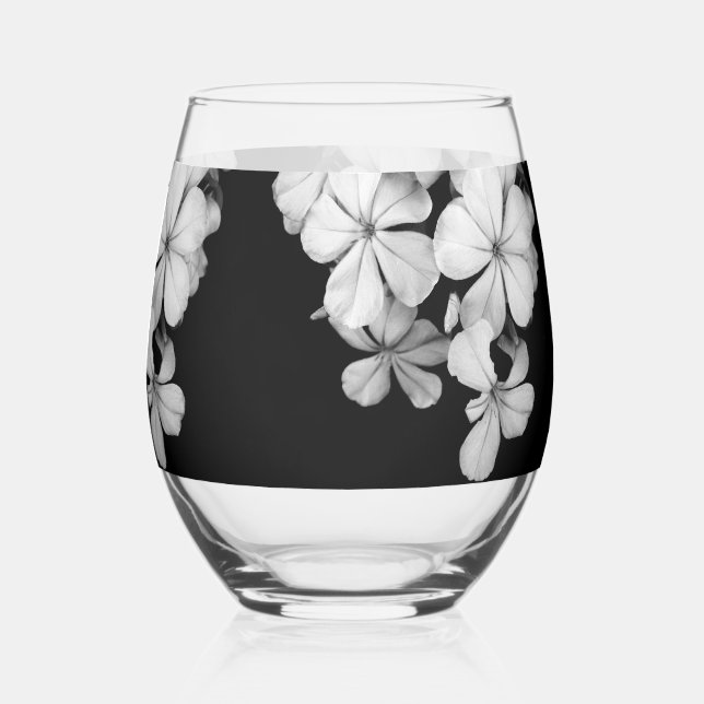 b&w Plumbago Stemless Wine Glass (Back)