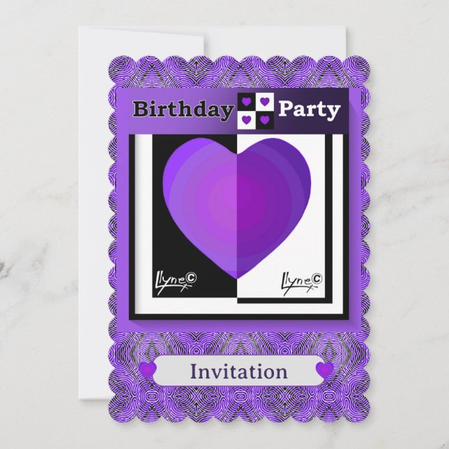b&w Purple hearts beating (Front)