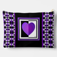 B&W purple hearts beating