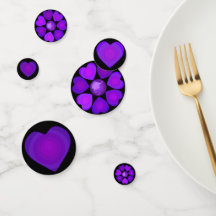 B&W Purple Hearts Beating