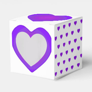 B&W Purple Hearts Beating Favour Box