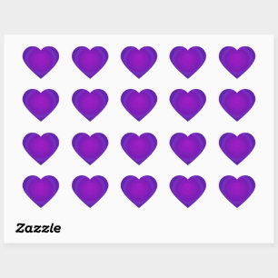 B&W Purple Hearts Beating Heart Sticker
