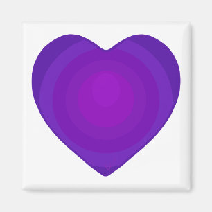 B&W Purple Hearts Beating Magnet