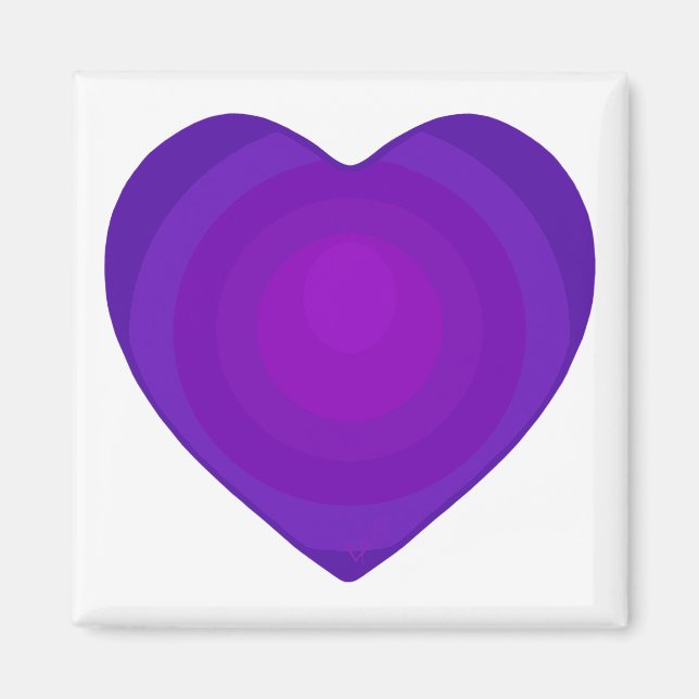 B&W Purple Hearts Beating Magnet (Front)