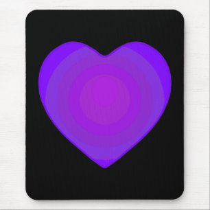 B&W Purple Hearts Beating Mouse Mat