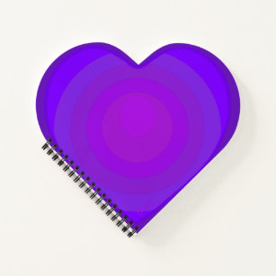 B&W Purple Hearts Beating Notebook