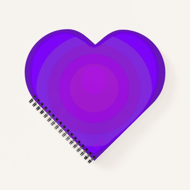B&W Purple Hearts Beating Notebook (Front)