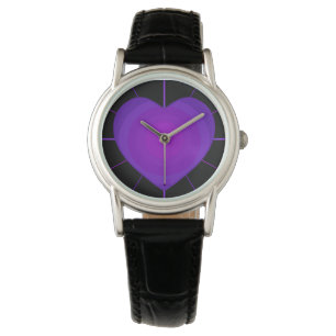 B&W Purple Hearts Beating Watch