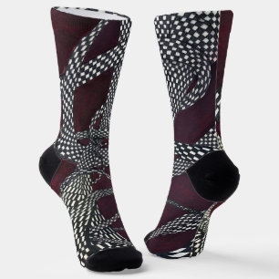 B&W&R grid Socks