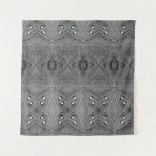 B&W Rain on Green Leaf Ikat  Tapestry