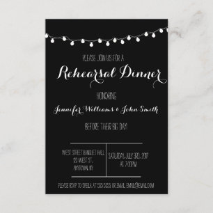 B&W Rehearsal Dinner Invitations