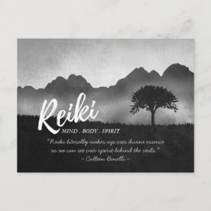 B&W Reiki Master Yoga Mediation instructor Quotes Postcard