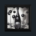 B&W Retro Champagne & Glasses Gift Box<br><div class="desc">B&W Retro Champagne & Glasses</div>