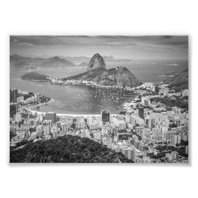 B&W Rio de Janeiro aerial view Photo Print (Front)