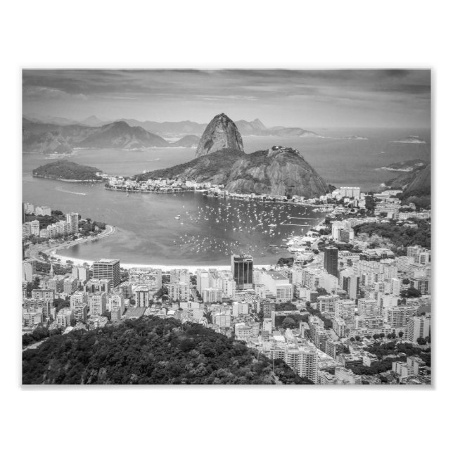 B&W Rio de Janeiro aerial view Photo Print (Front)