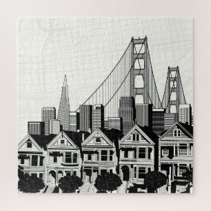 B&W San Francisco California Jigsaw Puzzle