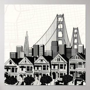 B&W San Francisco California Poster