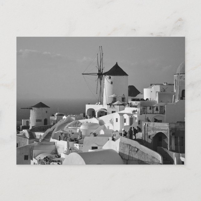B&W Santorini 3 Postcard (Front)