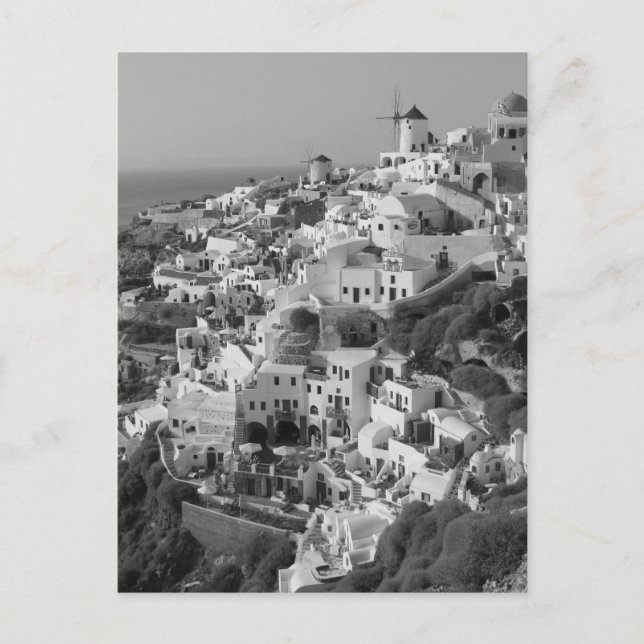 B&W Santorini 5 Postcard (Front)