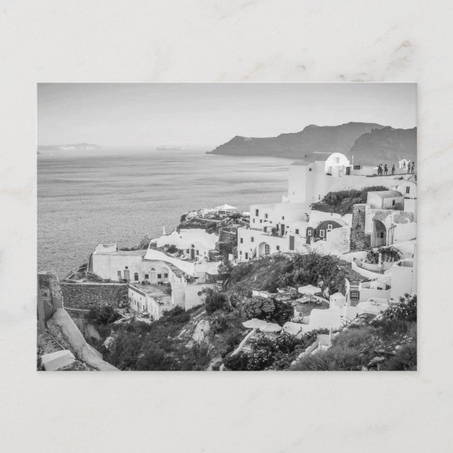 B&W Santorini 8 Postcard (Front)