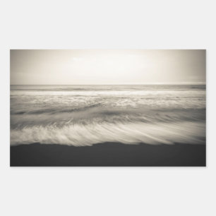 B&W seascape, Hawaii Rectangular Sticker