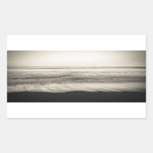 B&W seascape, Hawaii Rectangular Sticker