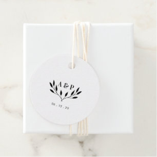 B & W Simple Modern Wedding Thank you Gift Favour Tags