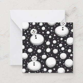 B&W Snowballs & Snowmen Card