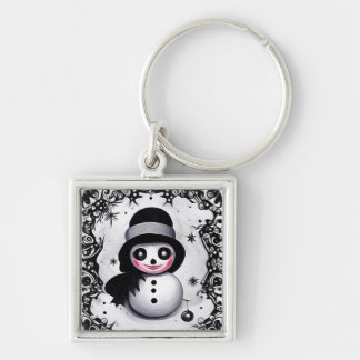 B&W Snowgirl Key Ring
