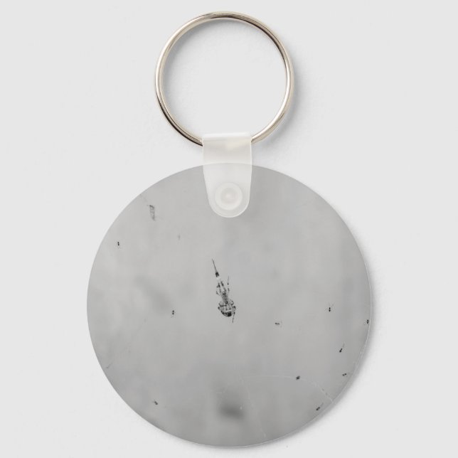 B&W - Spider and its Babies Key Ring (Front)