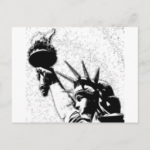 B&W Statue of Liberty Postcard