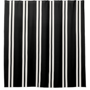 B&W Striped Shower Curtain
