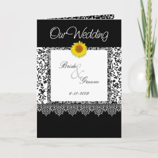 B&W Sunflower Weddding Invitation